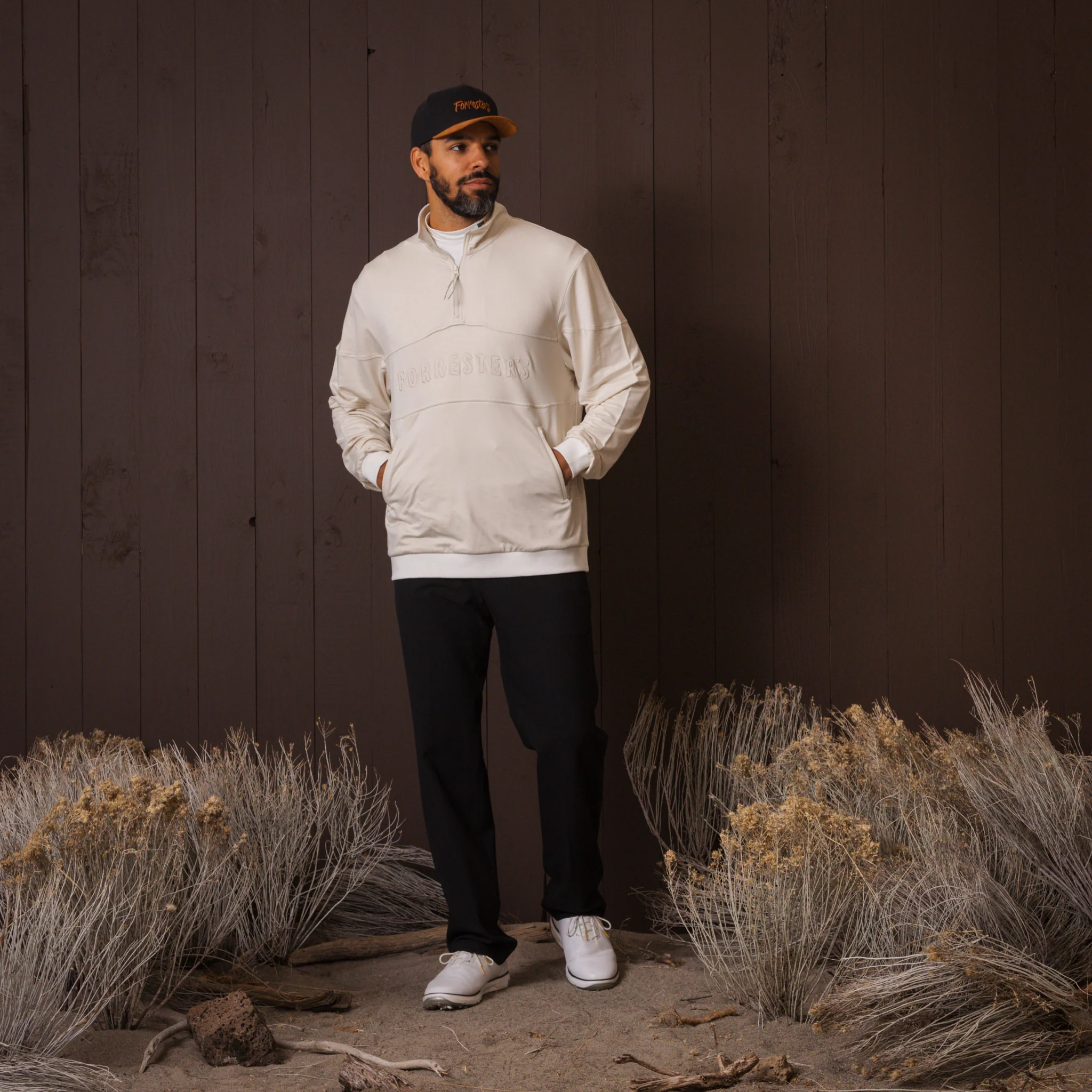 French terry Quarter Zip - Bone White - Image 2
