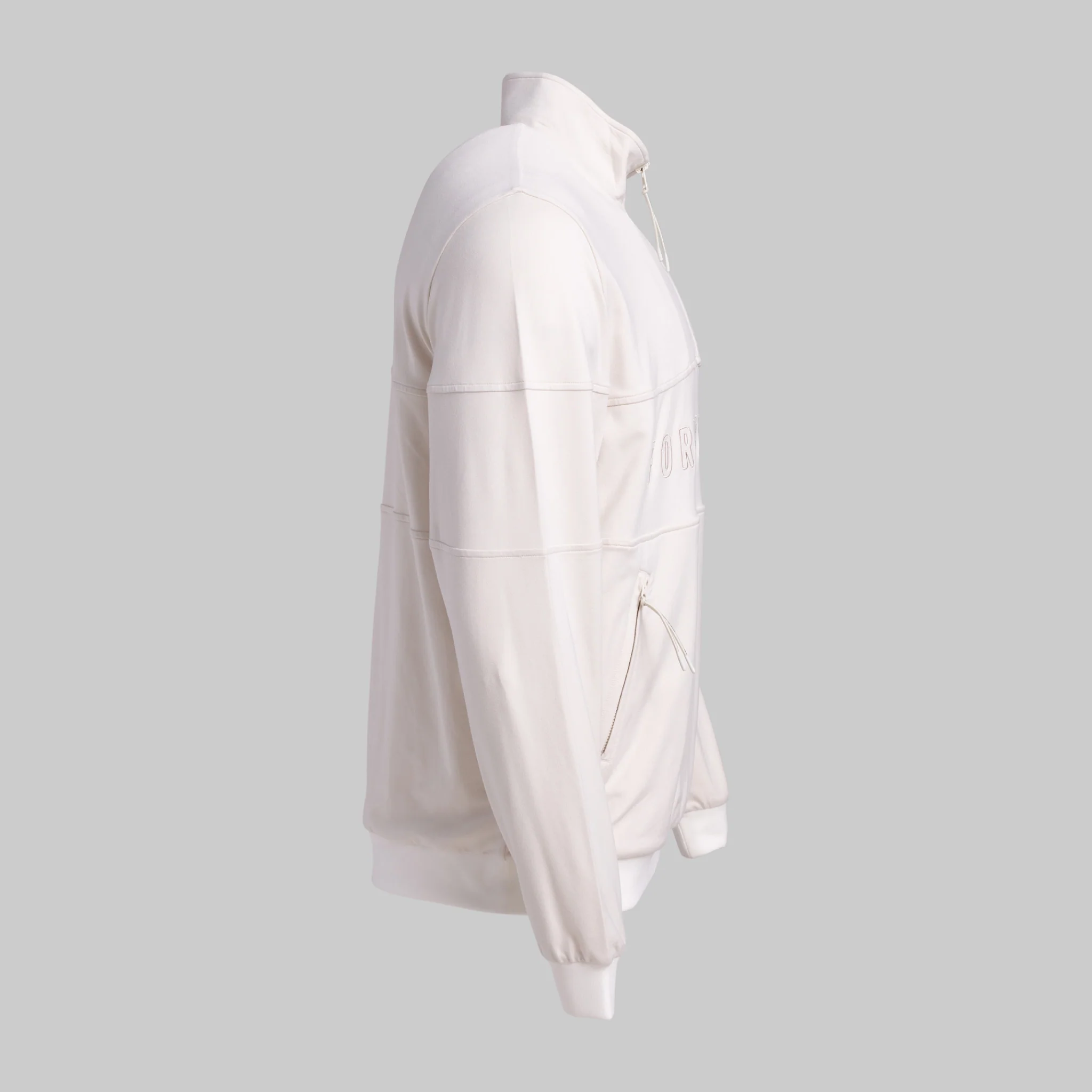 French terry Quarter Zip - Bone White - Image 5