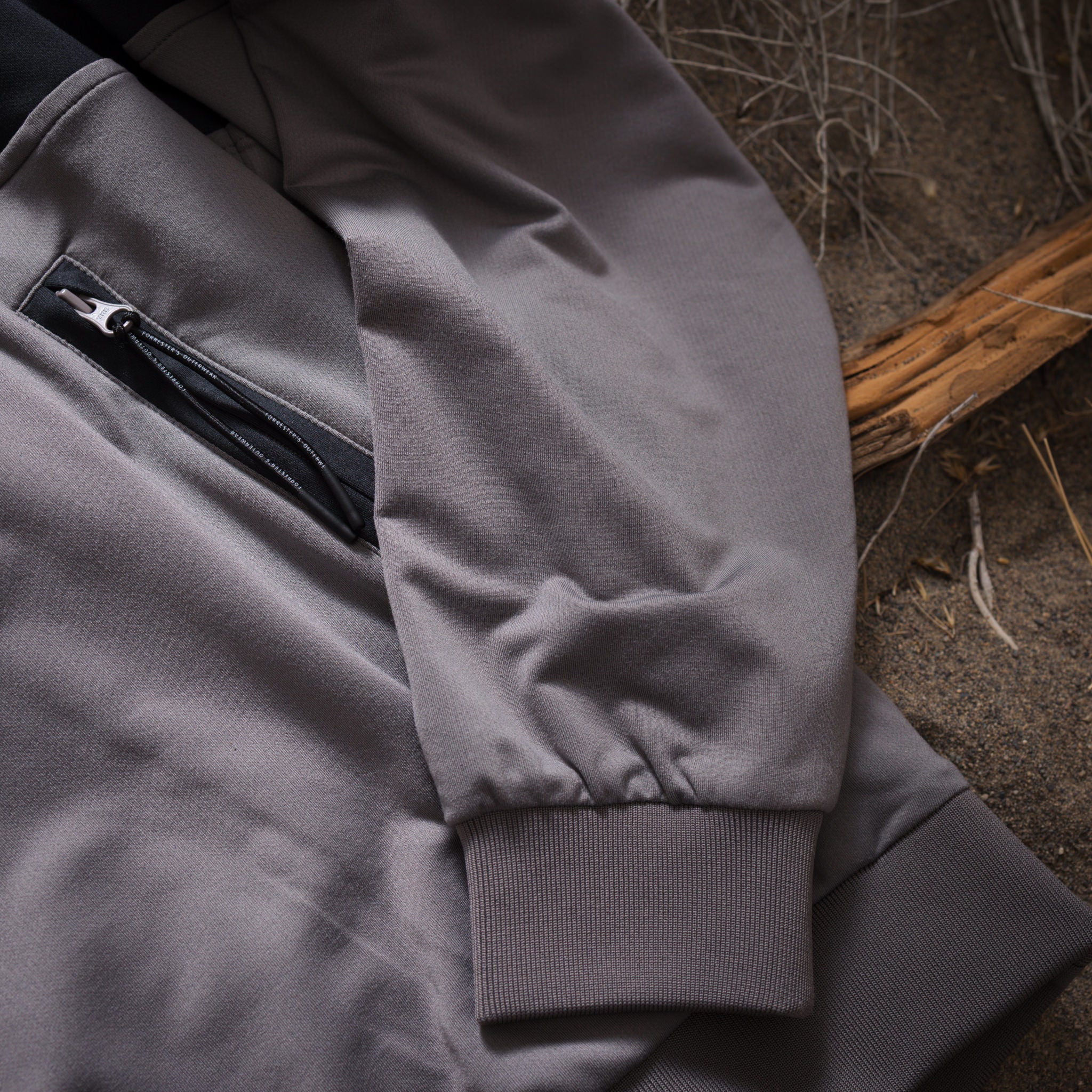 French Terry Quarter Zip - Brushed Nickel/Jet Black - Image 3