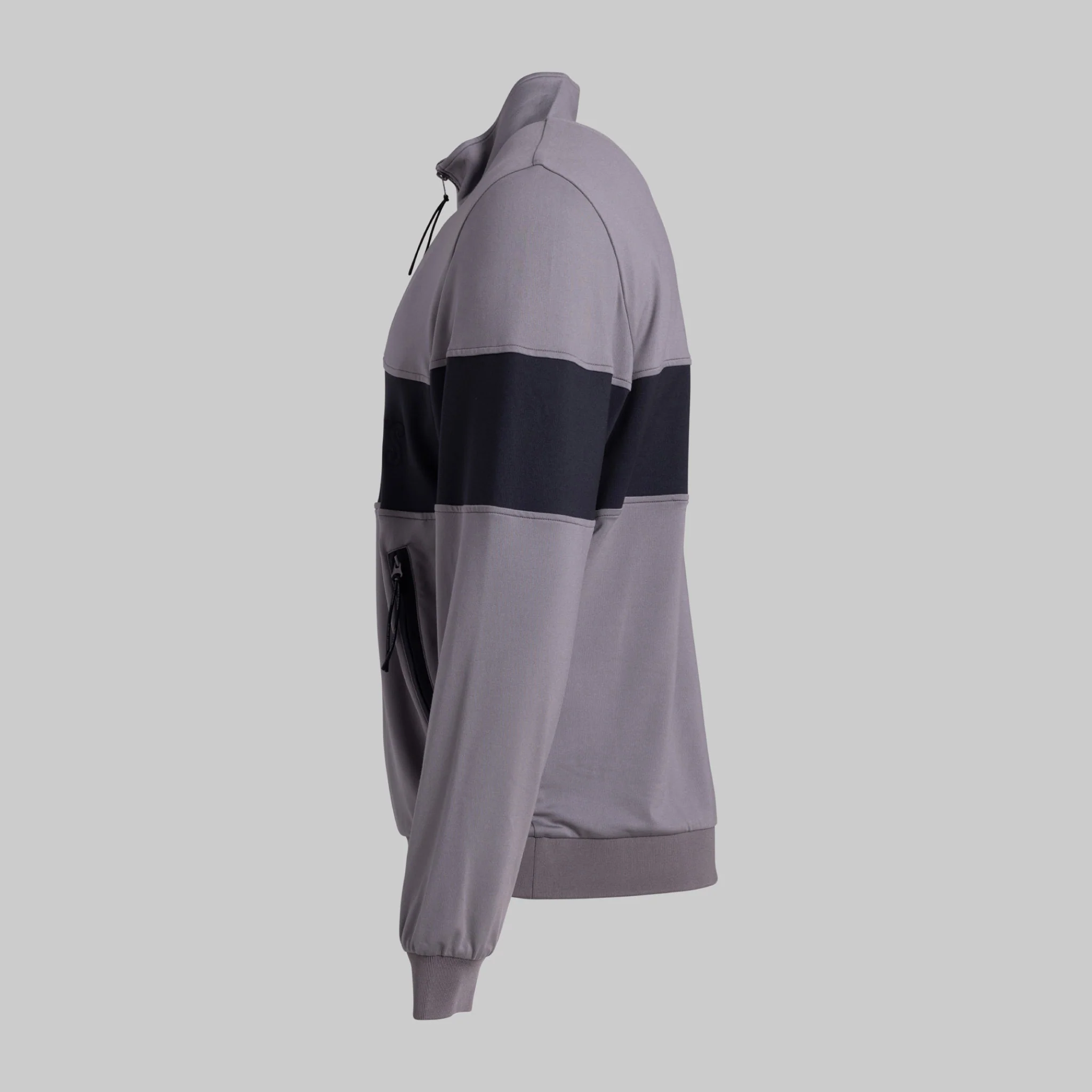 French Terry Quarter Zip - Brushed Nickel/Jet Black - Image 6