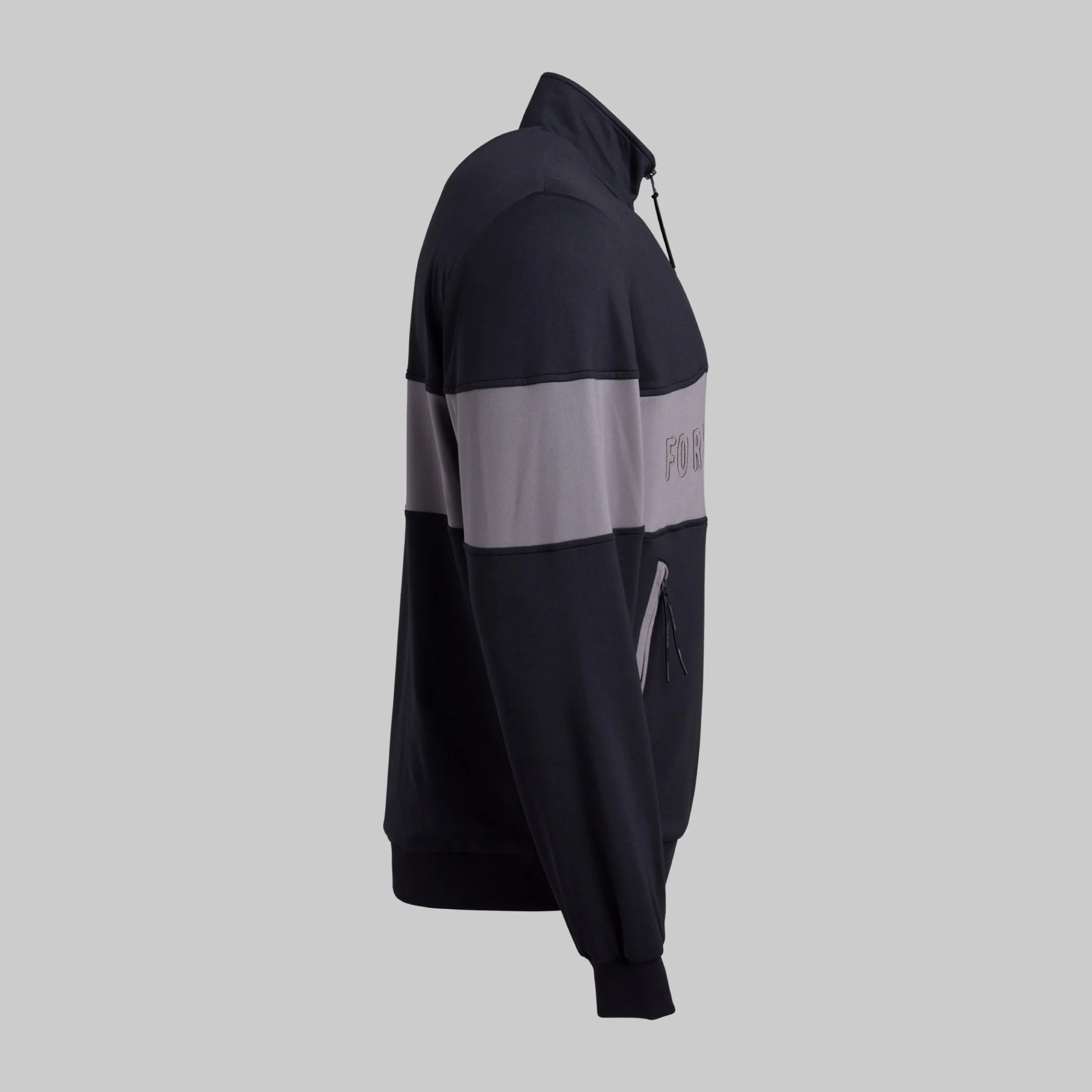 French Terry Quarter Zip - Jet Black/Brushed Nickel - Image 3