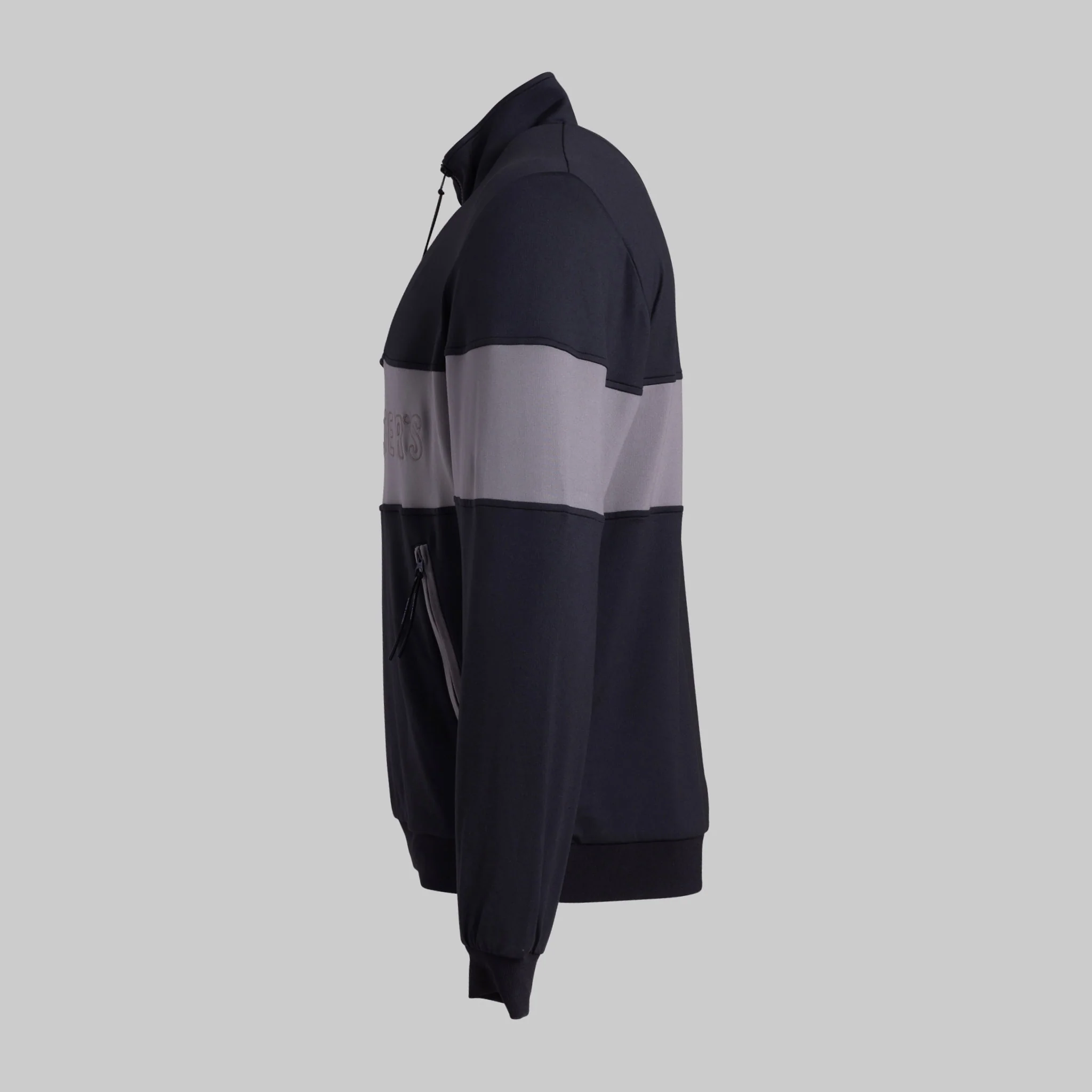 French Terry Quarter Zip - Jet Black/Brushed Nickel - Image 4