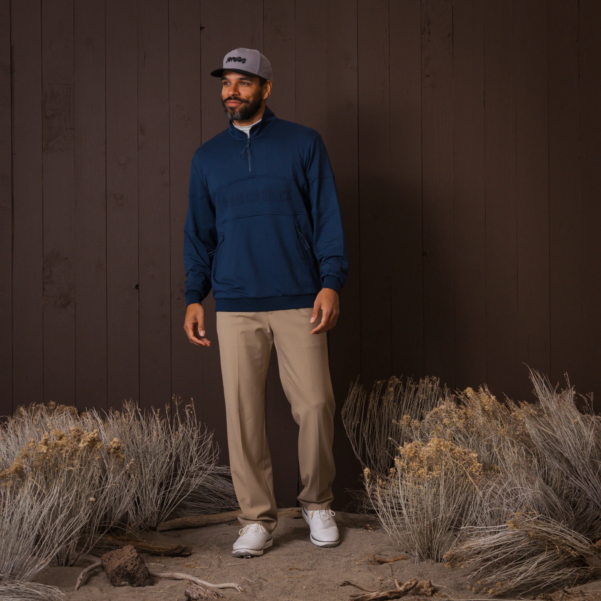 French Terry Quarter Zip - Pageant Blue - Image 2